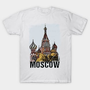 Moscow City Streets Vintage Travel Poster Series grunge edition 06 T-Shirt